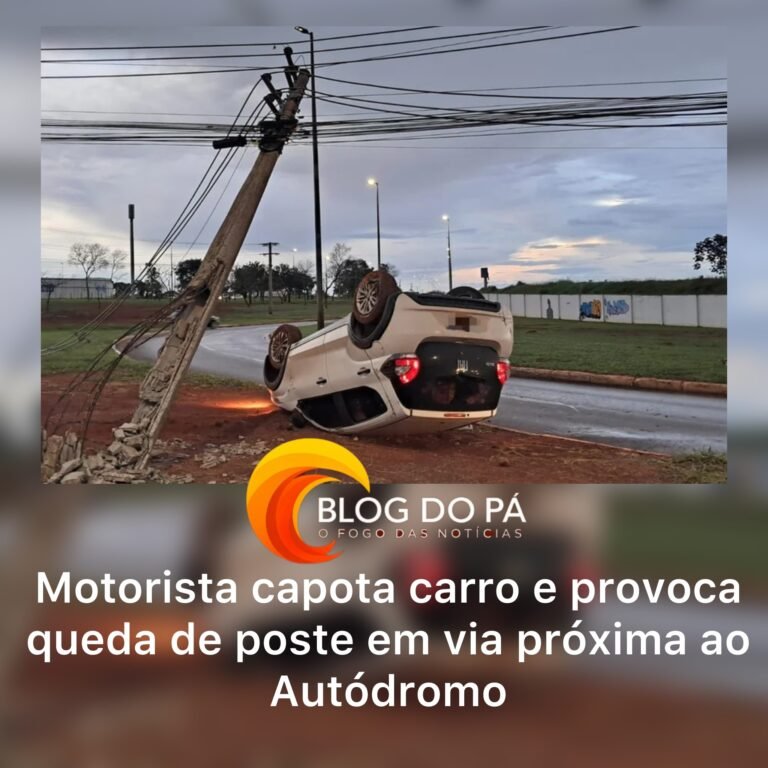 Blogdopa | Motorista perde controle, capota carro e atinge poste próximo ao Autódromo