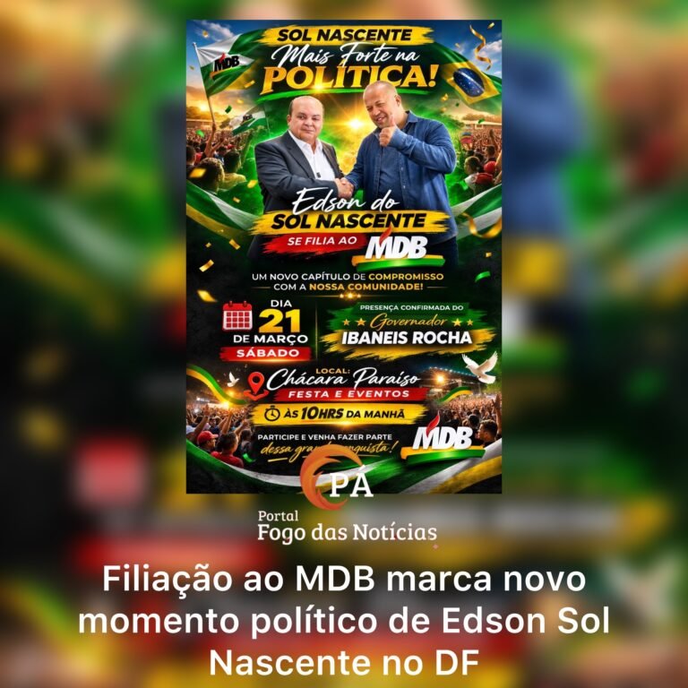 Blogdopa | Líder comunitário Edson Sol Nascente se filia ao MDB e amplia articulação política no DF
